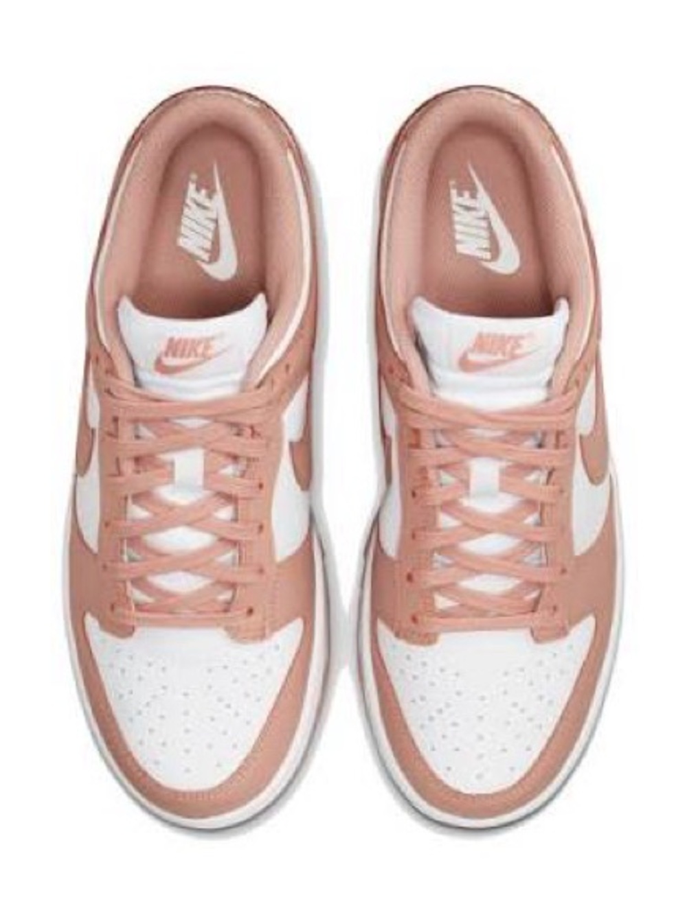 Nike Women’s Dunk Low-Top Sneakers in Blush Pink and White